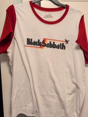 Torrid 4 Black Sabbath Graphic Ringer Tee - White & Red
